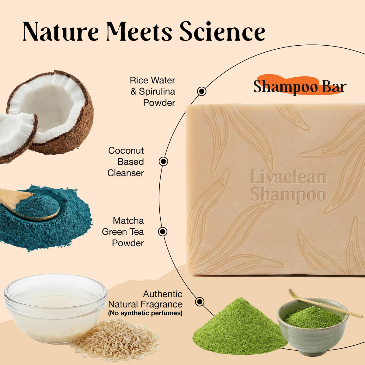 LivaClean shampoo bar producing lather in hand for gentle cleanse