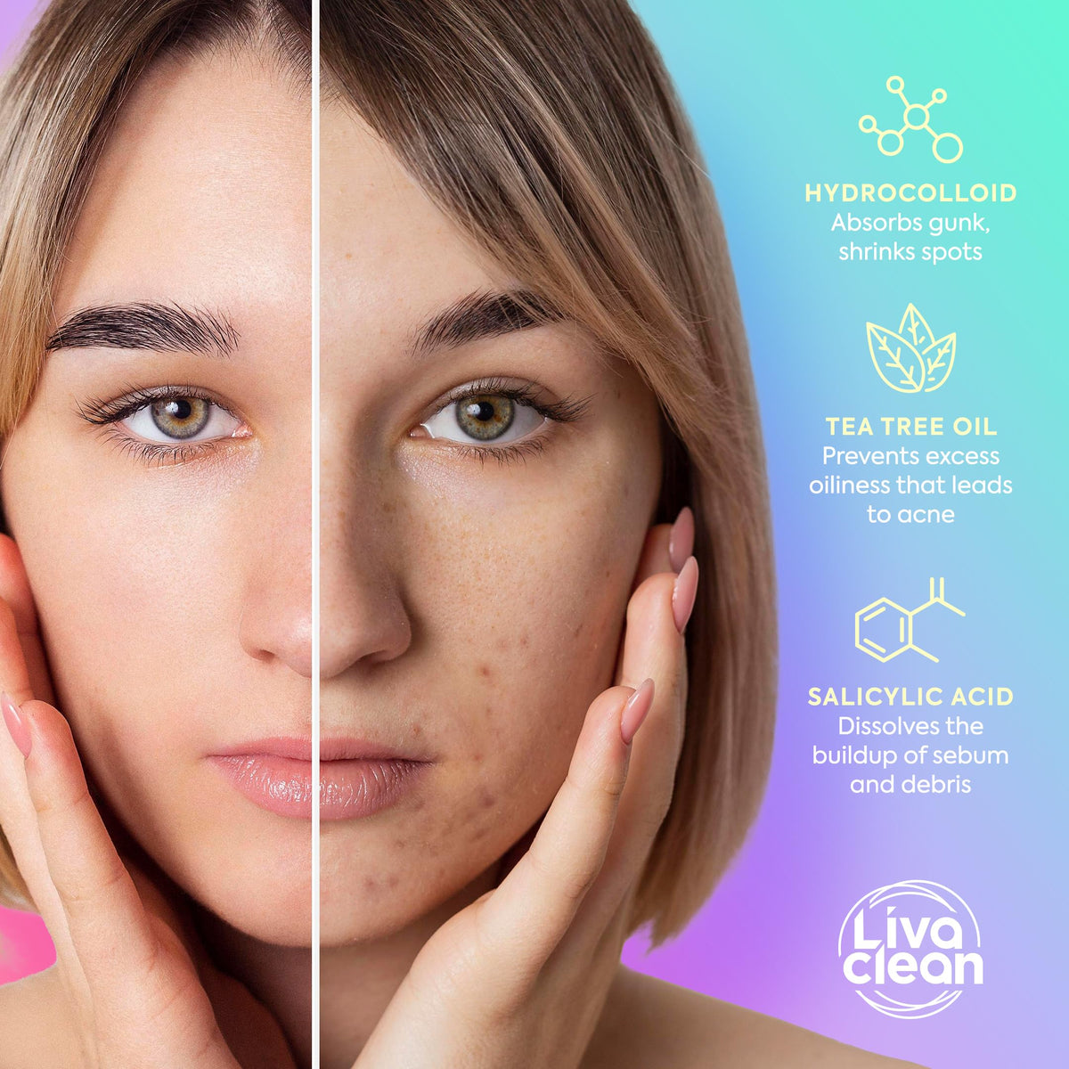 LivaClean patches on bedside table in night routine conveying overnight care