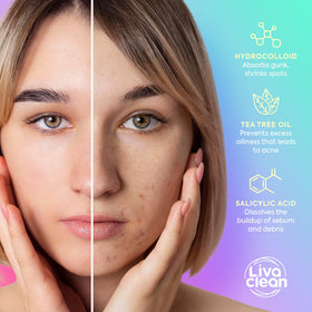 LivaClean patches on bedside table in night routine conveying overnight care