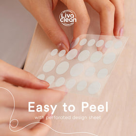 LivaClean thicker nighttime patch on cheek, secure overnight hold demonstrated