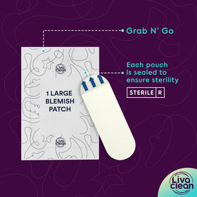 LivaClean patch worn overnight on cheek reducing friction and protecting skin