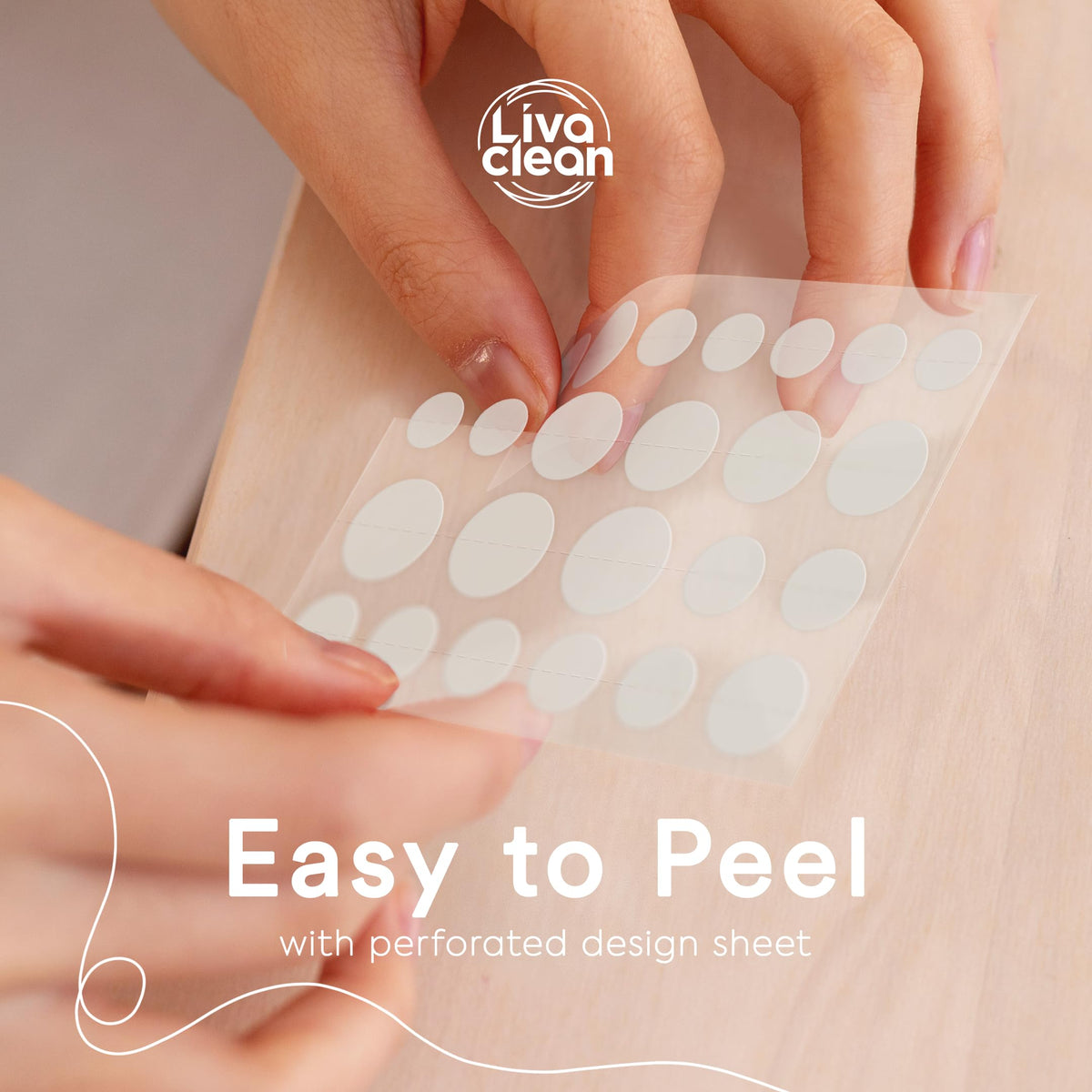 LivaClean patch applied to forehead demonstrating quick coverage
