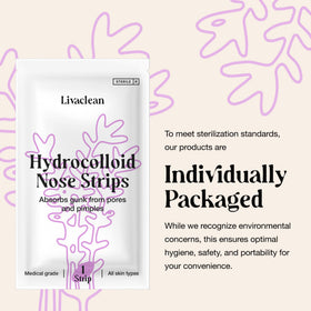 LivaClean removed strip revealing trapped impurities and clearer pores