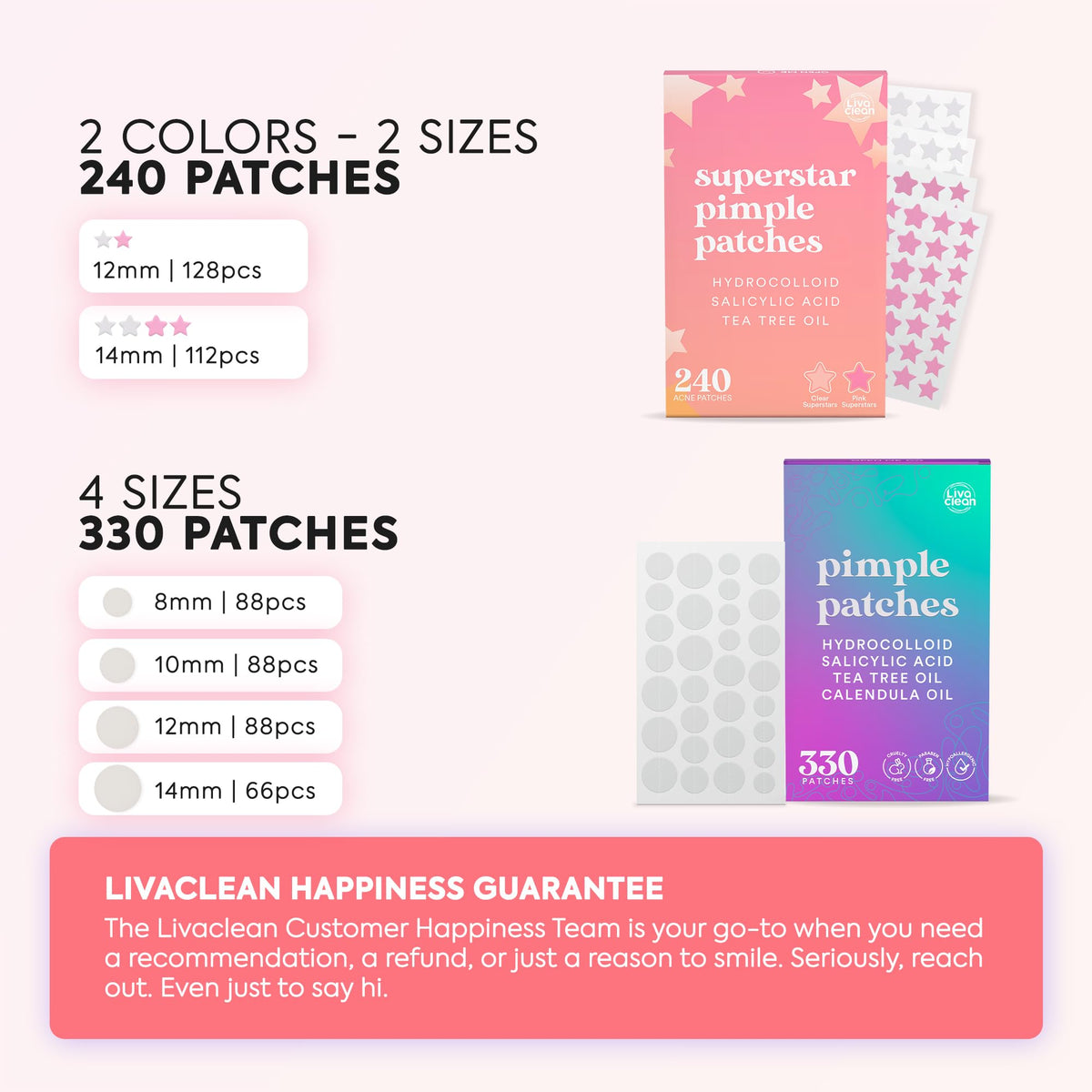 LivaClean star patches close-up showing texture and strong adhesion benefit
