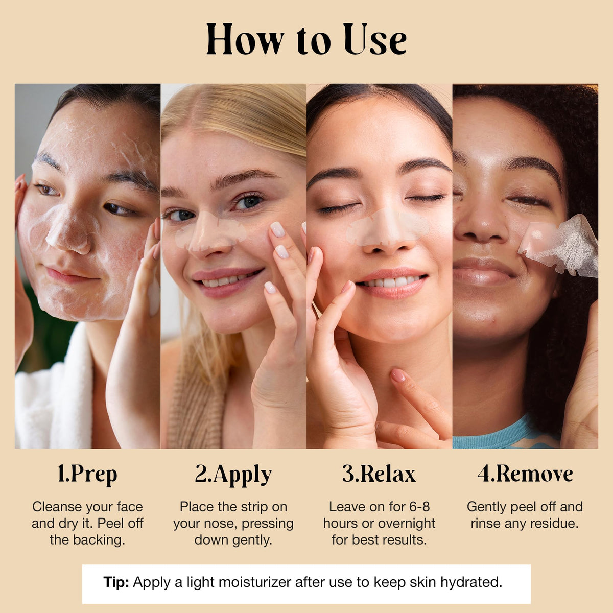 LivaClean strip applied to nose demonstrating secure fit and easy use