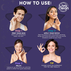 LivaClean three sizes displayed to show fit for different blemishes