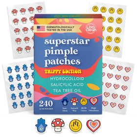 LivaClean front packaging showing 240-count trippy edition patches for reliable overnight protection