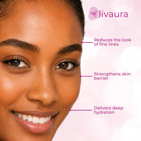 LIVAURA serum on bathroom vanity in natural light for everyday routine inspiration