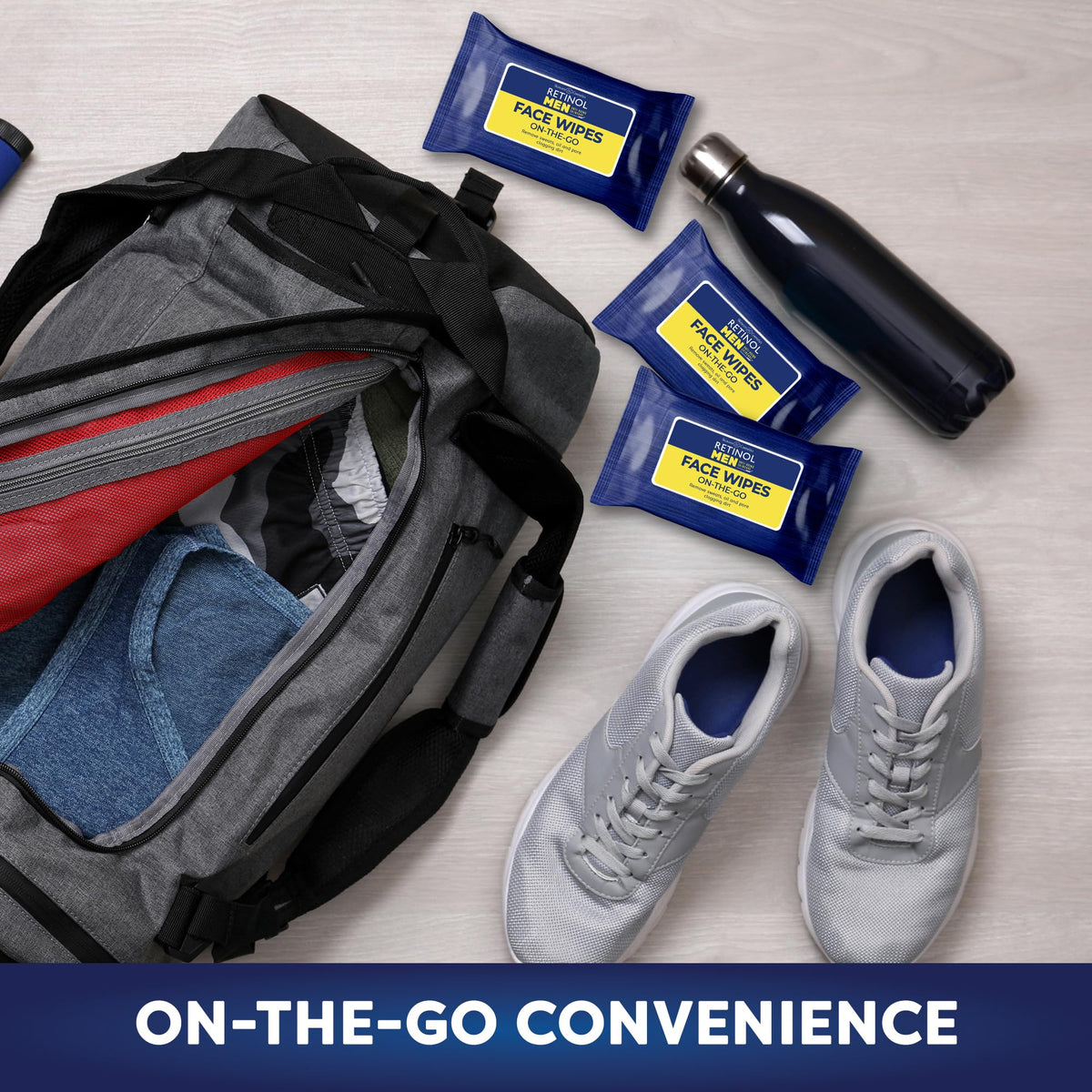 LIVAURA wipes inside gym bag for quick post-workout freshness
