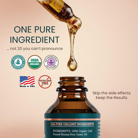 Live Fraiche castor oil drop texture highlighting rich conditioning benefit
