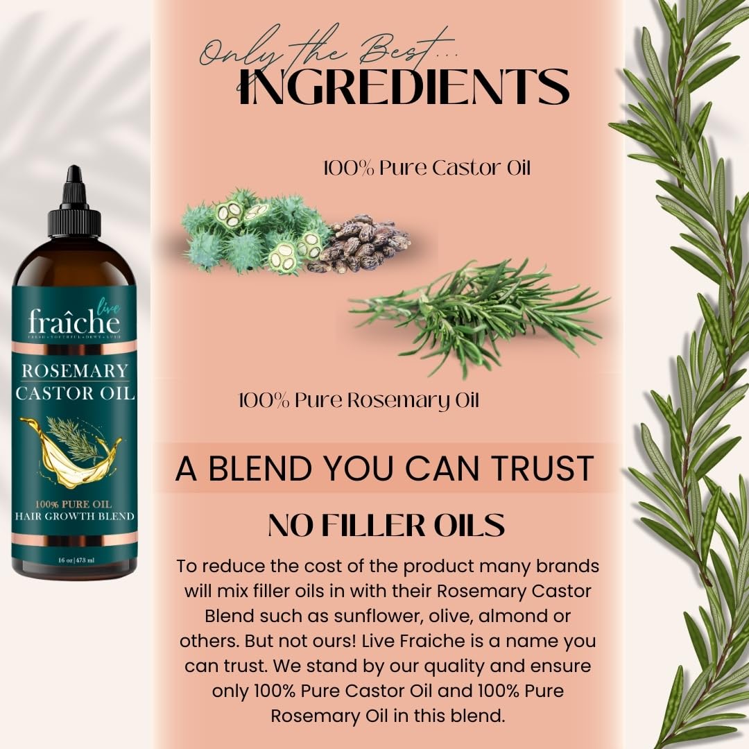 Live Fraiche label detail listing rosemary and castor oil for transparency