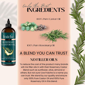 Live Fraiche label detail listing rosemary and castor oil for transparency