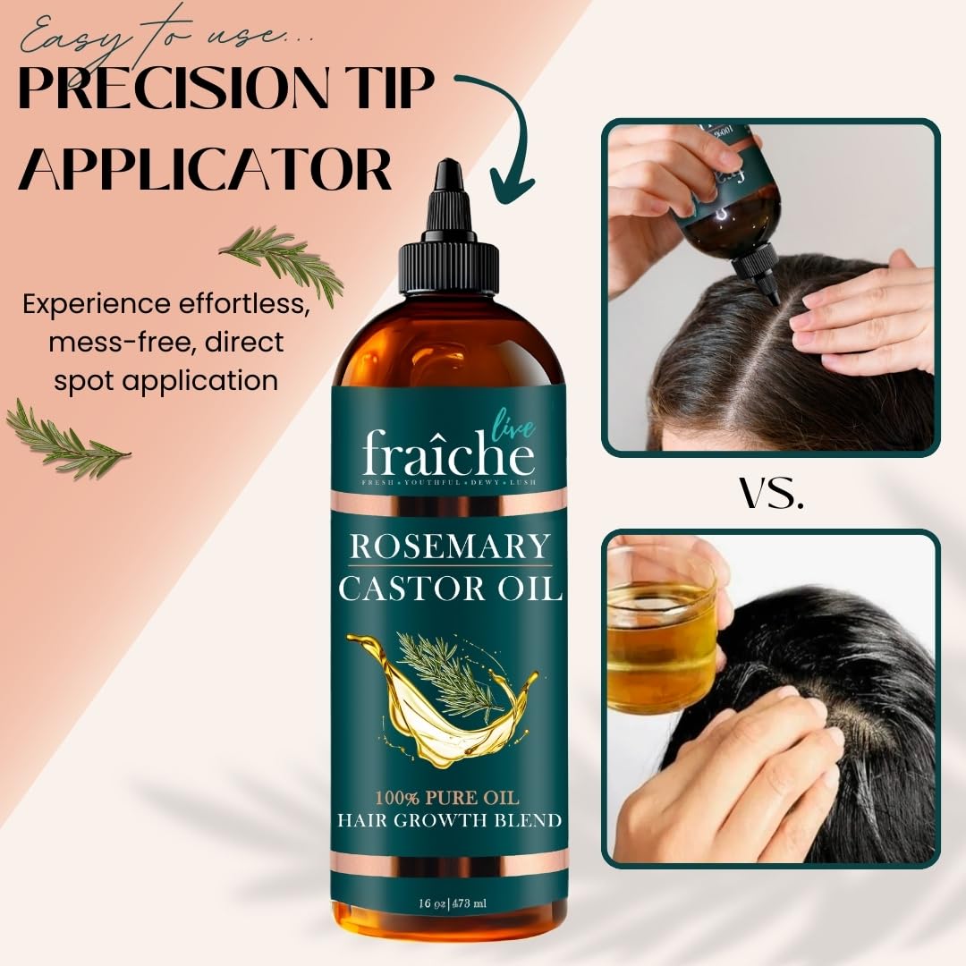 Live Fraiche applied to scalp demonstrating targeted treatment benefit