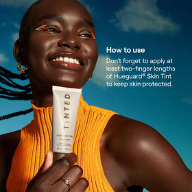 Live Tinted bottle label close-up showing SPF 50 mineral zinc oxide protection