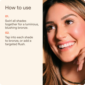 Live Tinted brush applying bronzer to cheek demonstrating effortless blending benefit