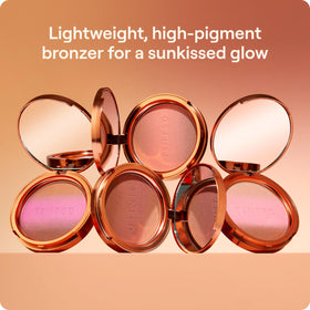 Live Tinted gradient close-up of powder tones highlighting blendable texture benefit