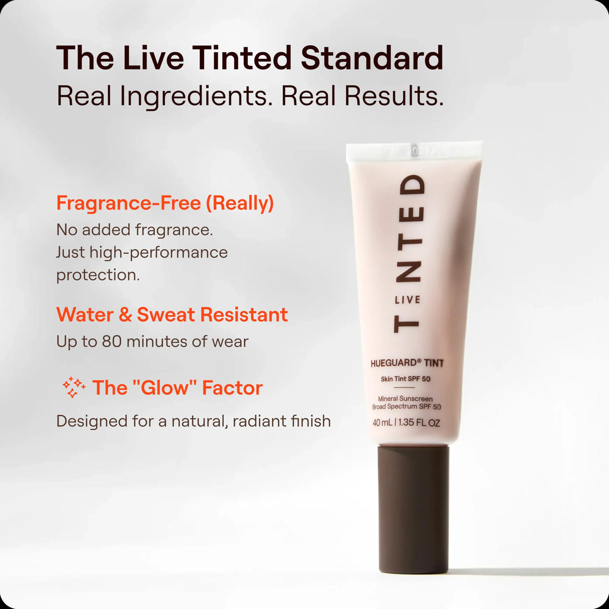 Live Tinted Hueguard applied with fingers demonstrating easy blendability