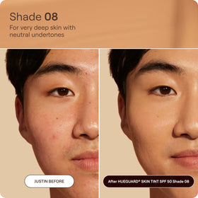 Live Tinted Hueguard blended on skin before and after for natural radiance