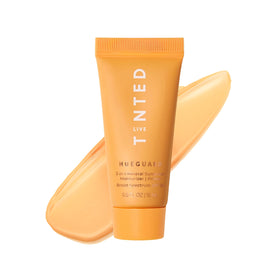 Live Tinted Hueguard mini front tube showing compact travel packaging and SPF convenience