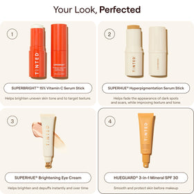Live Tinted swatches on different skin tones showing minimal white cast