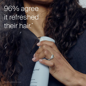 Living Proof hair after smoothing showing reduced flyaways and added shine