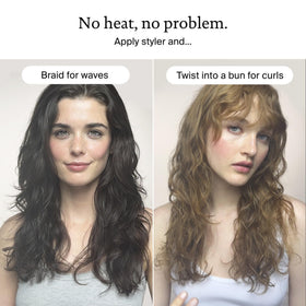 Living Proof visible before and after frizz reduction comparison
