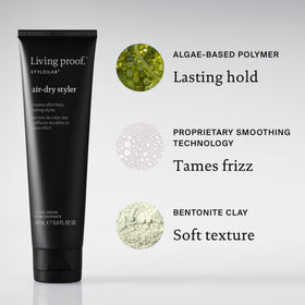 Living Proof styler staged in bathroom lifestyle for effortless routine