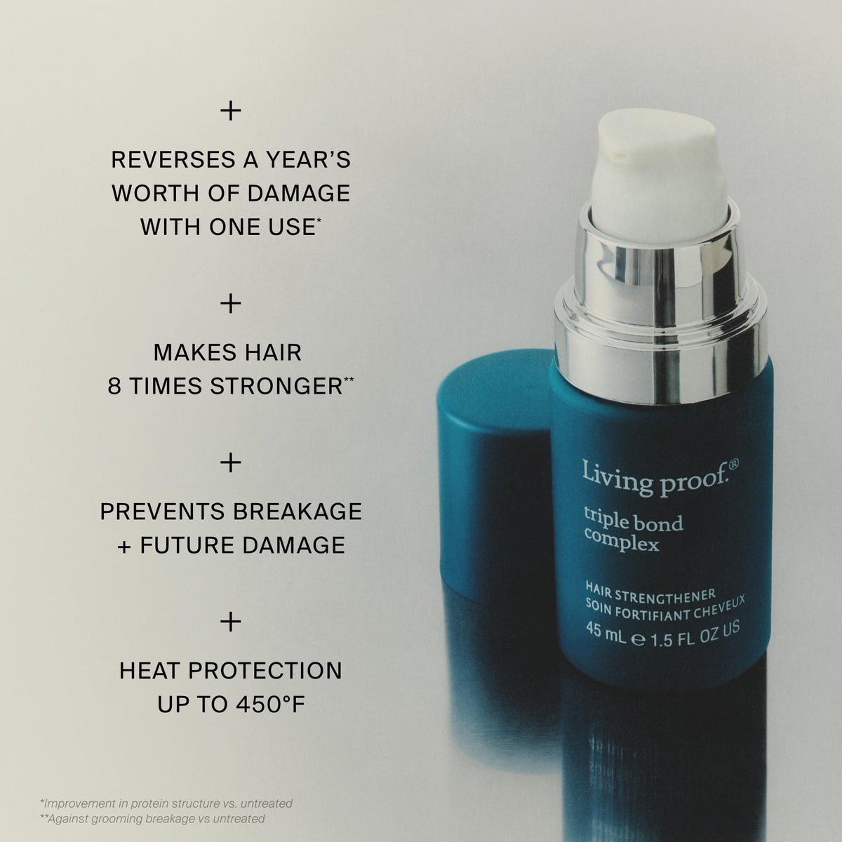 Living Proof applying treatment in shower for restorative results
