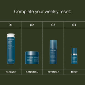 Living Proof on bathroom shelf in lifestyle setting showing store-ready styling and daily routine fit