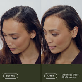Living Proof before and after roots comparison showing cleaner look