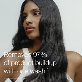 Living Proof shampoo pouring creamy texture demonstrating gentle lathering