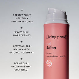 Living Proof before and after curls demonstrating enhanced definition