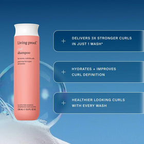 living proof curly conditioner being poured demonstrating detangling benefit