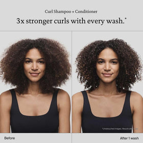 living proof curly shampoo pump close-up highlighting gentle cleanse benefit