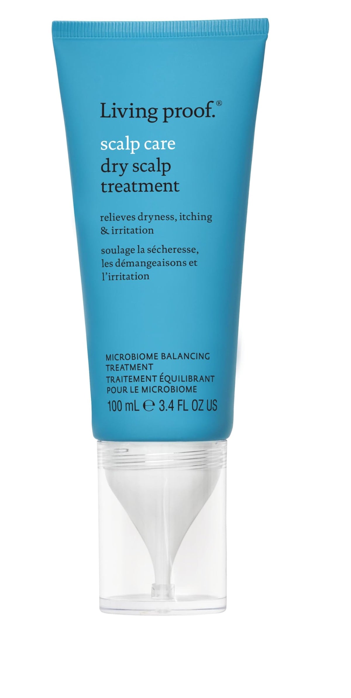 Living Proof front packaging showing treatment bottle and clear branding for quick identification