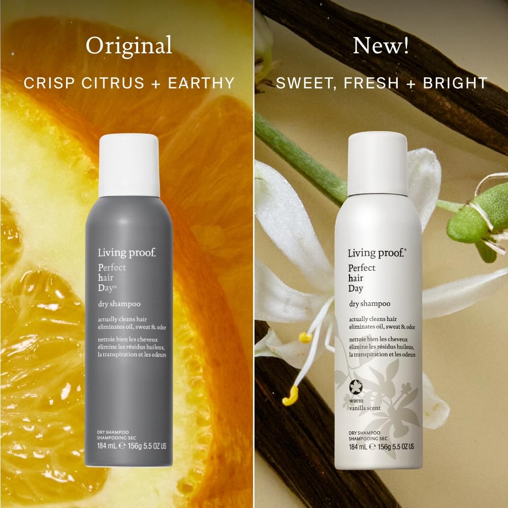 Living Proof being sprayed into roots in lifestyle setting for quick refresh benefit