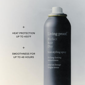 Living Proof mist being applied to hair for heat protection benefit