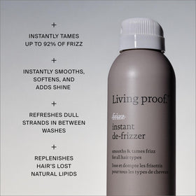 Living Proof before and after comparison showing smoother hair finish