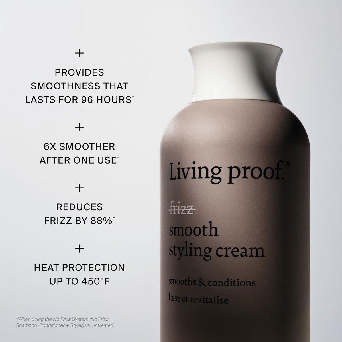 Living Proof cream in hand illustrating small-amount application benefit