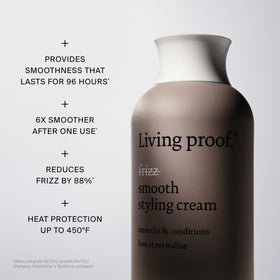 Living Proof cream in hand illustrating small-amount application benefit