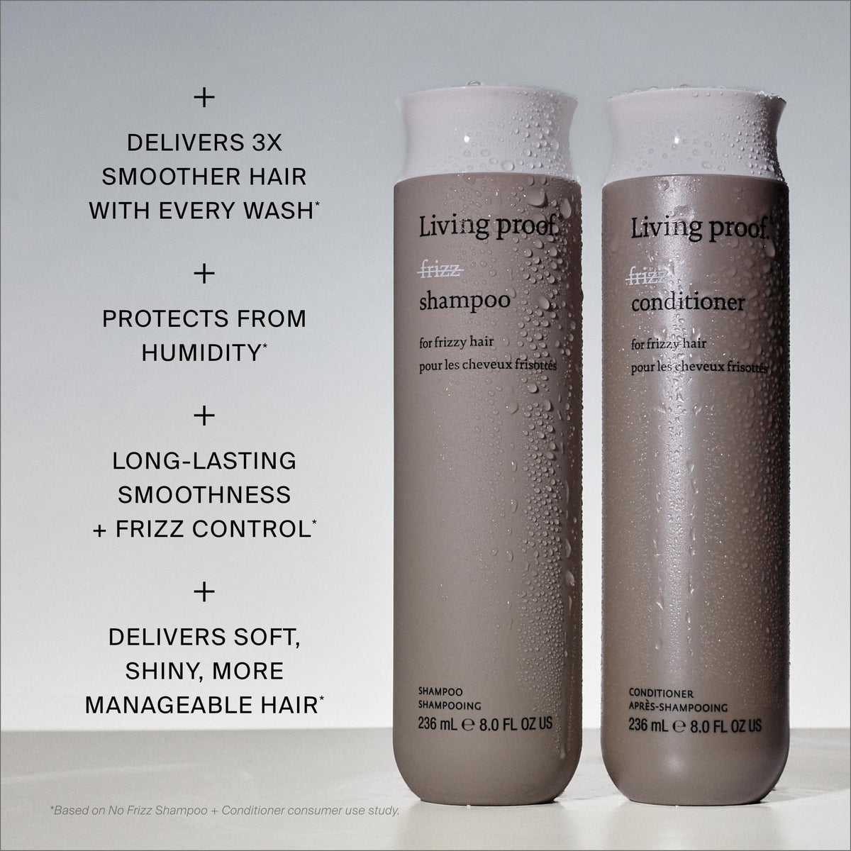 Living Proof conditioner detangling wet hair, helps smoother brushing benefit