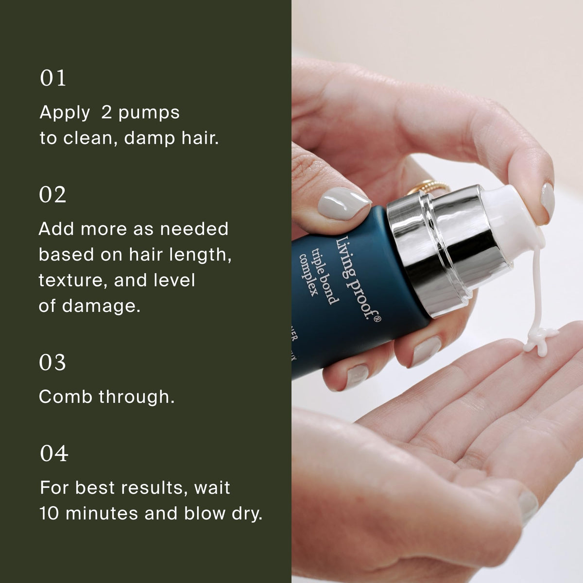 Living Proof product on bathroom shelf suggesting daily routine