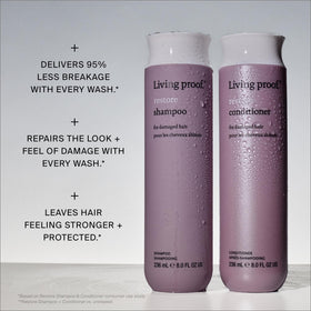 Living Proof conditioner pooled in hand to show ideal dispensing amount