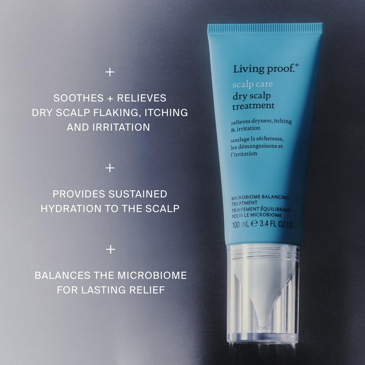 Living Proof texture close-up illustrating lightweight, fast-absorbing formula for non-greasy feel