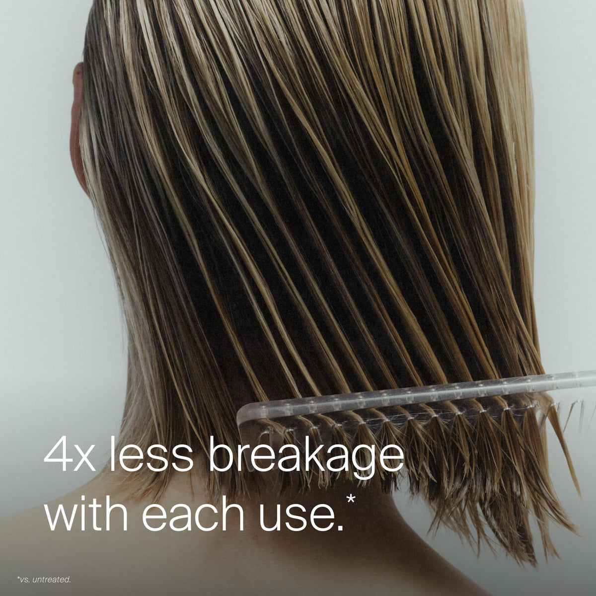 Living Proof used on towel-dried hair showing improved comb-through and reduced breakage