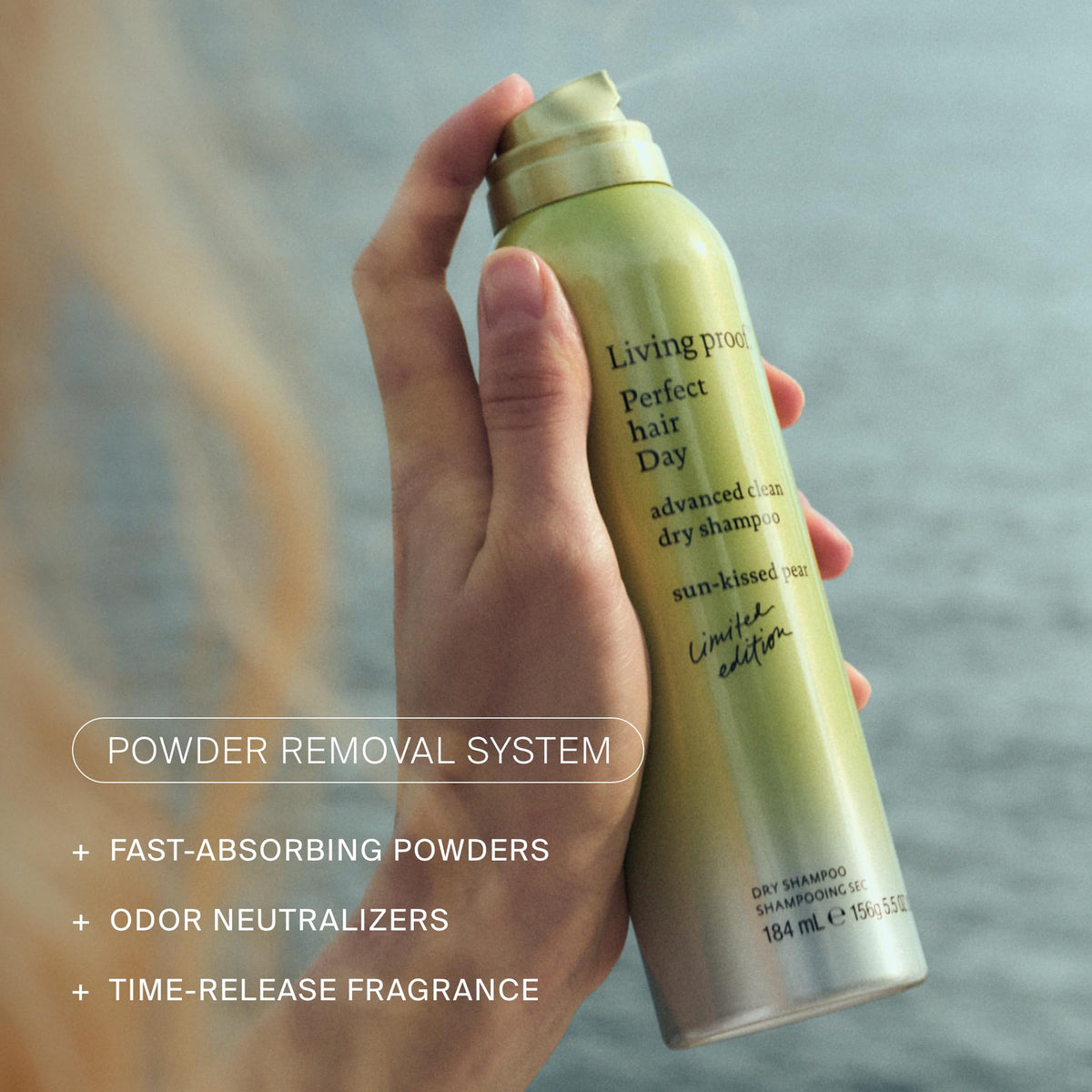 Living Proof before and after root refresh illustrating oil removal benefit