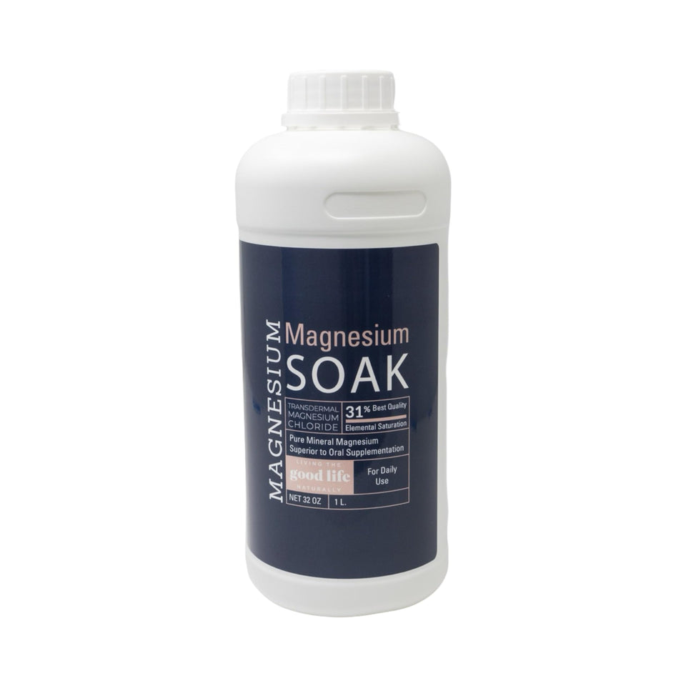 Living the Good Life Naturally front bottle label showing product and benefits