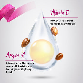 Applying Livon serum to hands before styling for even spread and frizz control