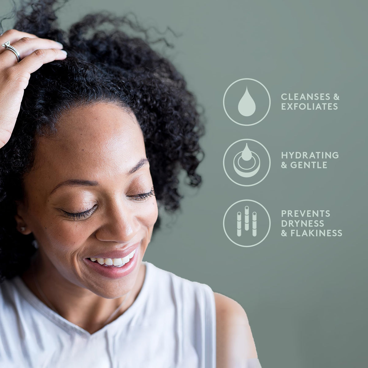 Person using LivSo to massage scalp and improve comfort