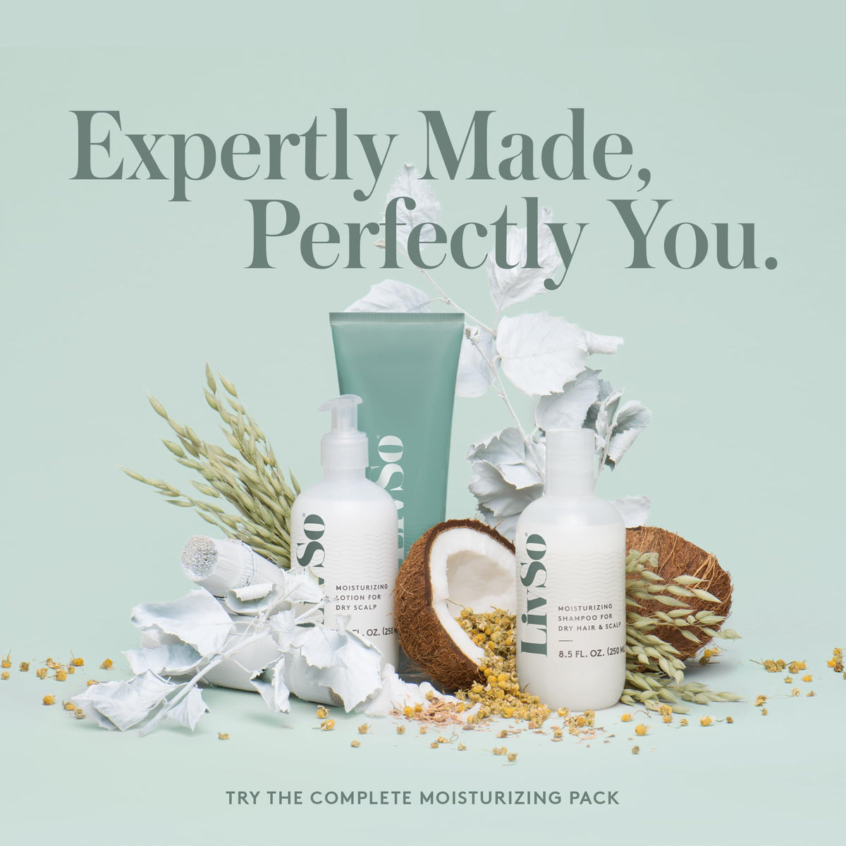 LivSo label detail listing key ingredients for scalp care